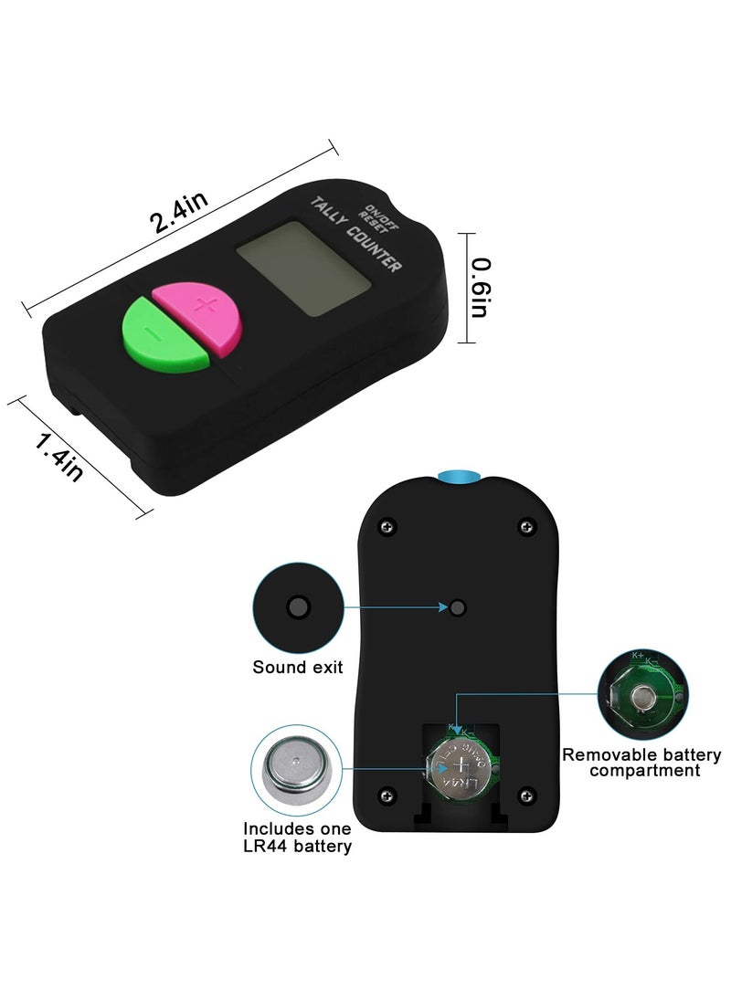 4 PCS Electronic Digital Hand Counter, Mini LCD Manual Clicker Counter, Golf Sport Counter, Electronic Adding, Subtracting Manual Clicker, Digital Hand Tally Counter(Black)