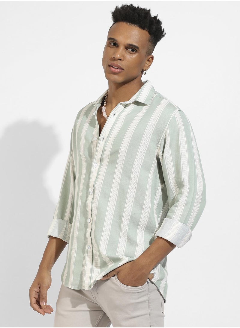 Contrast Club Striped Shirt