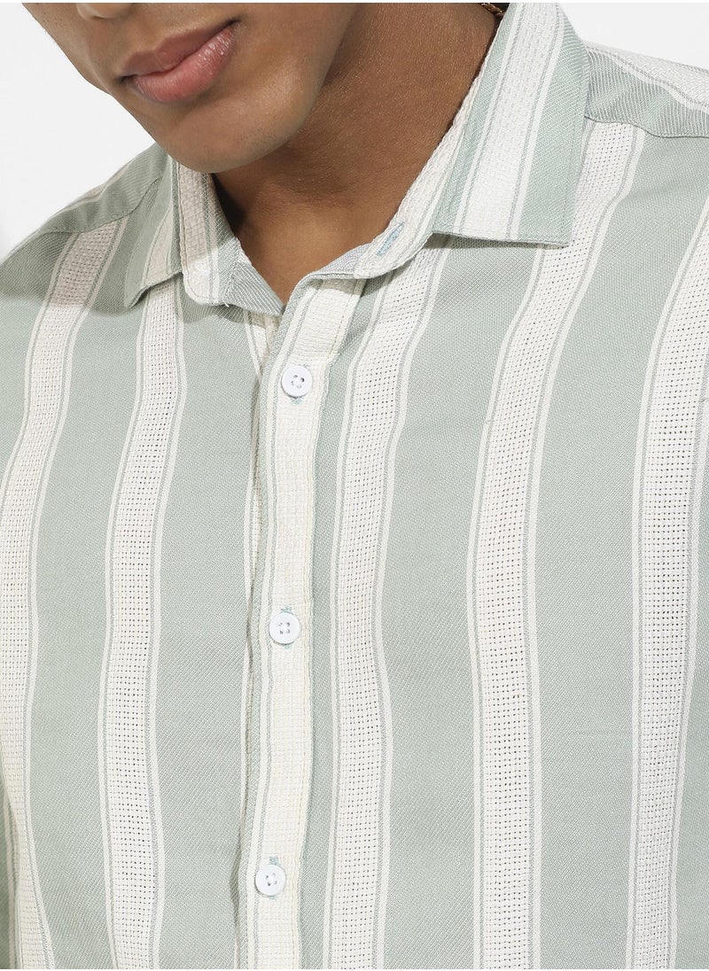 Contrast Club Striped Shirt