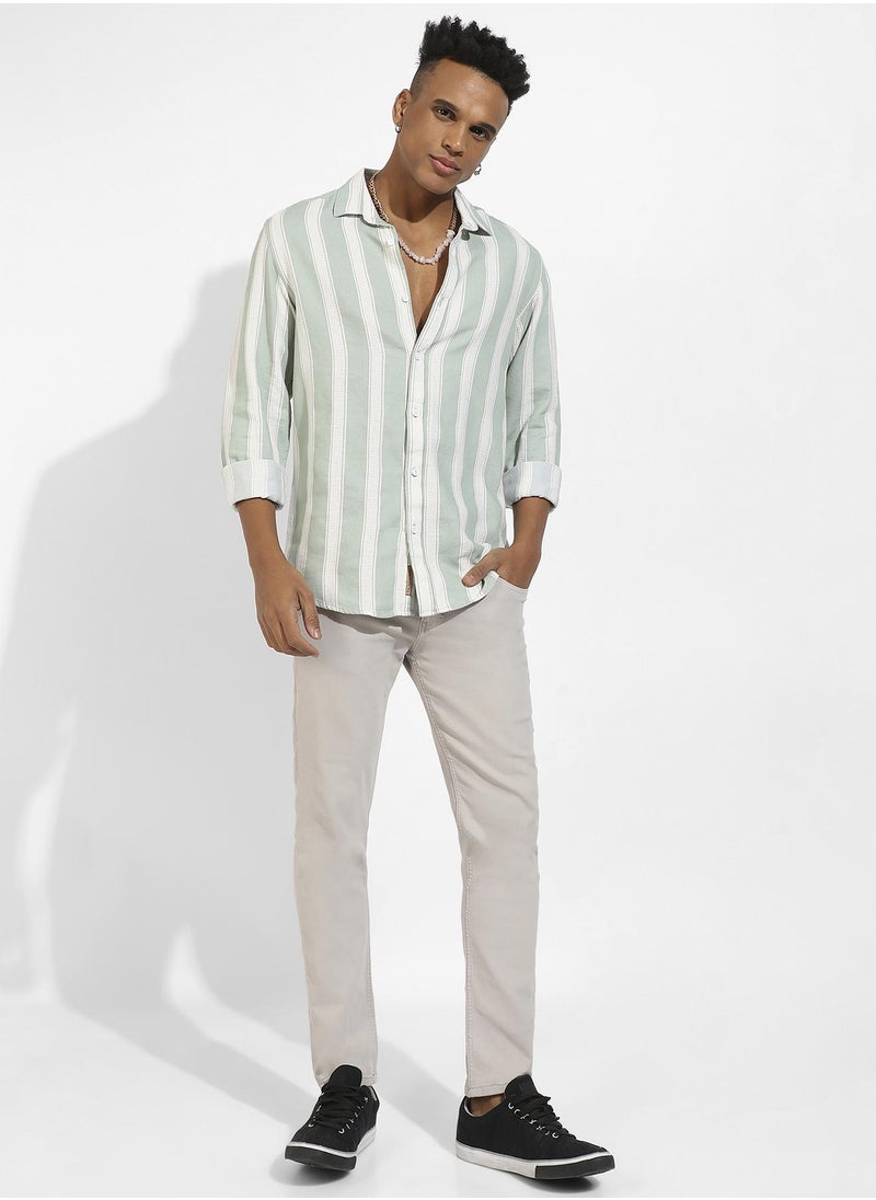 Contrast Club Striped Shirt