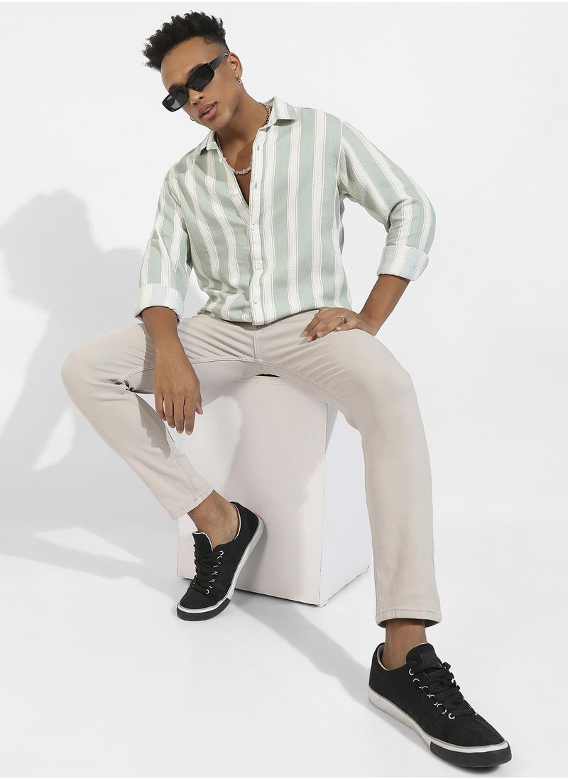 Contrast Club Striped Shirt