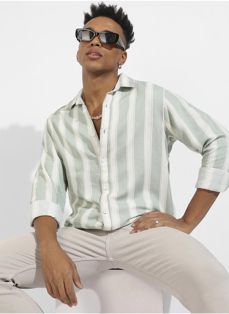 Contrast Club Striped Shirt