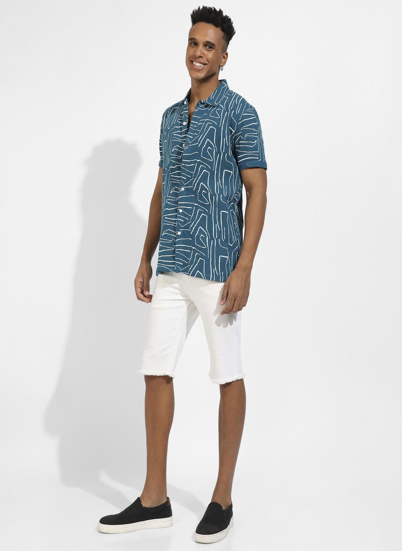 Abstract Lines Print Shirt