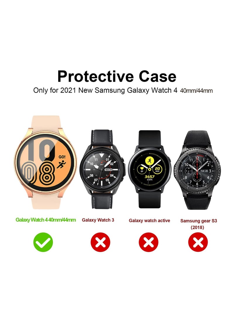 Case for Galaxy Watch 4 44mm, with Screen Protector, 3 Pack Soft TPU Slim Fit Full Ultra-Thin Scratch Resistant Bumper Simplicity Protective Cover for Samsung Galaxy Watch 4 44mm Accessories
