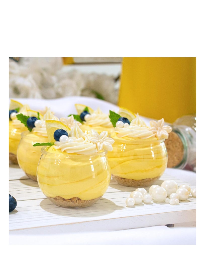 50 Pack of 3 Oz Clear Disposable Plastic Dessert Cups with Spoons - Professional-Grade Recyclable Mini Fishbowl Cups for Parfaits, Events, and Parties (Includes 50 Cups + 50 Spoons)