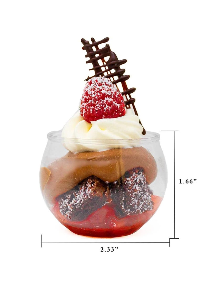 50 Pack of 3 Oz Clear Disposable Plastic Dessert Cups with Spoons - Professional-Grade Recyclable Mini Fishbowl Cups for Parfaits, Events, and Parties (Includes 50 Cups + 50 Spoons)