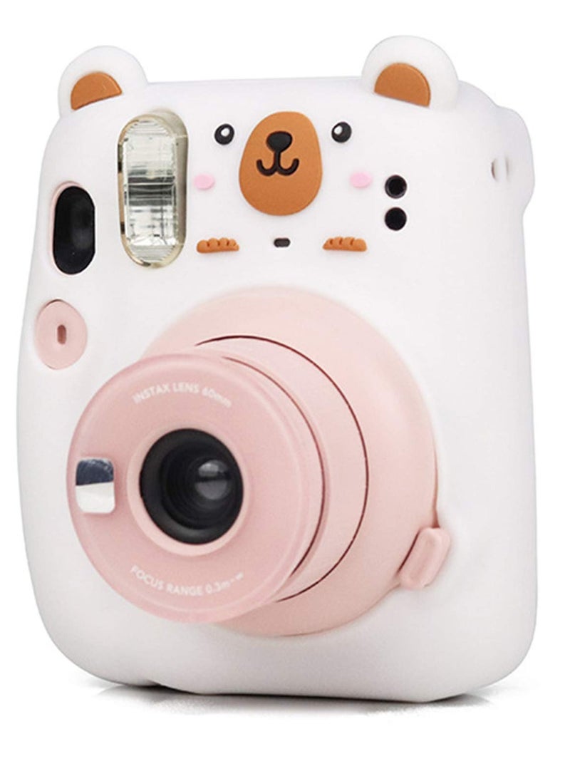 Camera Case for Fujifilm Instax Mini 11, Polaroid Camera Silicone Cute Case for Boys Girls Men Women Scenery Photos Pictures (Bear)