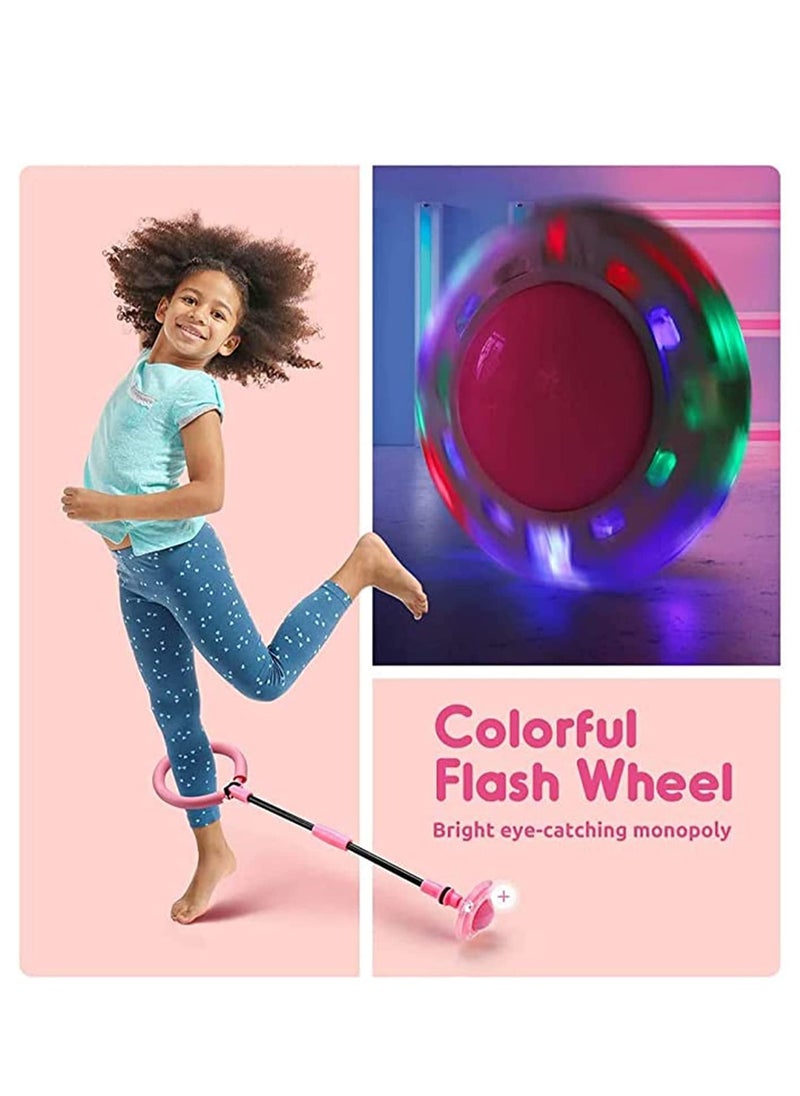 Kids Foldable PVC & PP Materials Ankle Skip Ball Flash Jump Colorful Sports Swing Ball, Fitness Jump Rope Fat Burning Game for Adults and Children