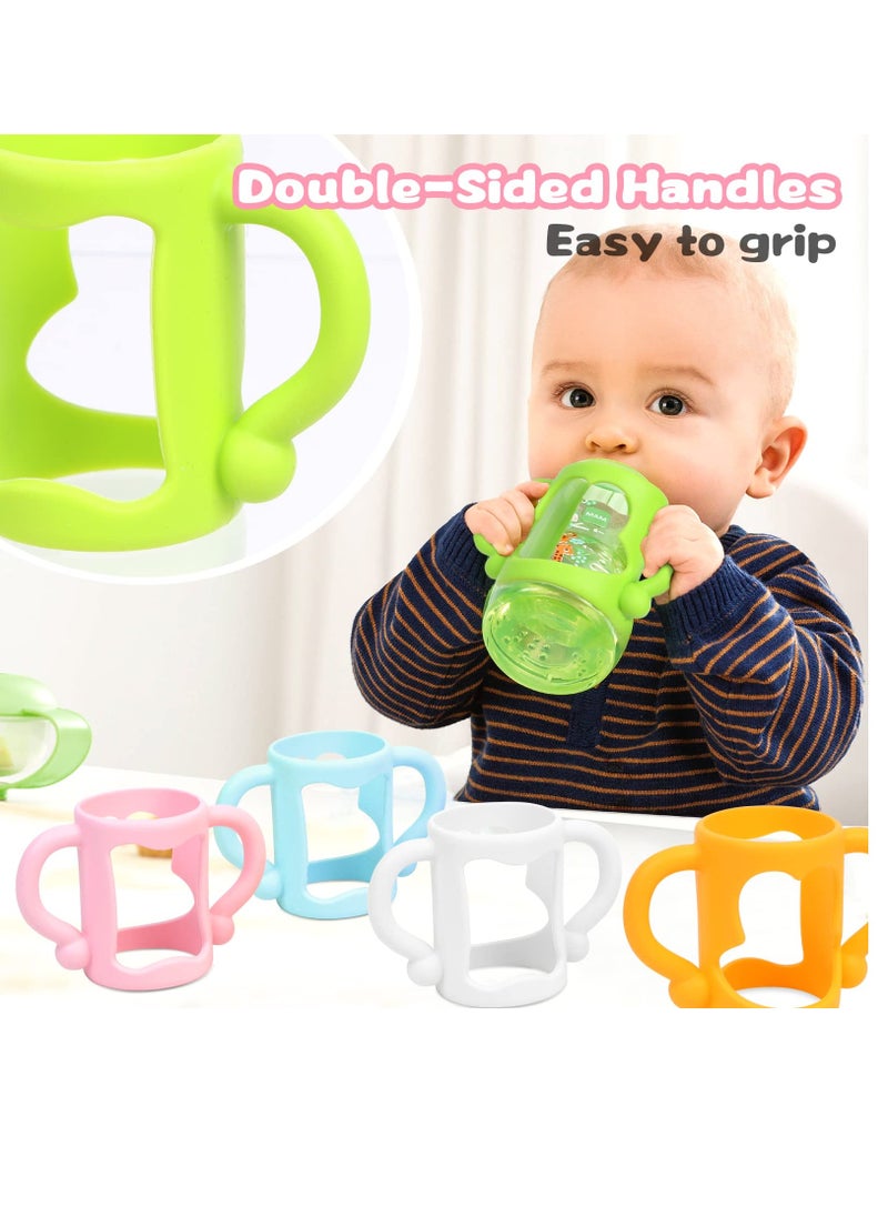 6-Pack Silicone Baby Bottle Handles, BPA-Free Easy Grip for Independent Drinking, Soft and Safe in 6 Colors - Perfect for Little Hands!