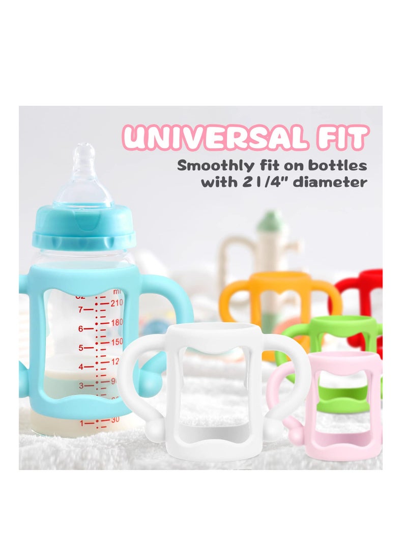 6-Pack Silicone Baby Bottle Handles, BPA-Free Easy Grip for Independent Drinking, Soft and Safe in 6 Colors - Perfect for Little Hands!