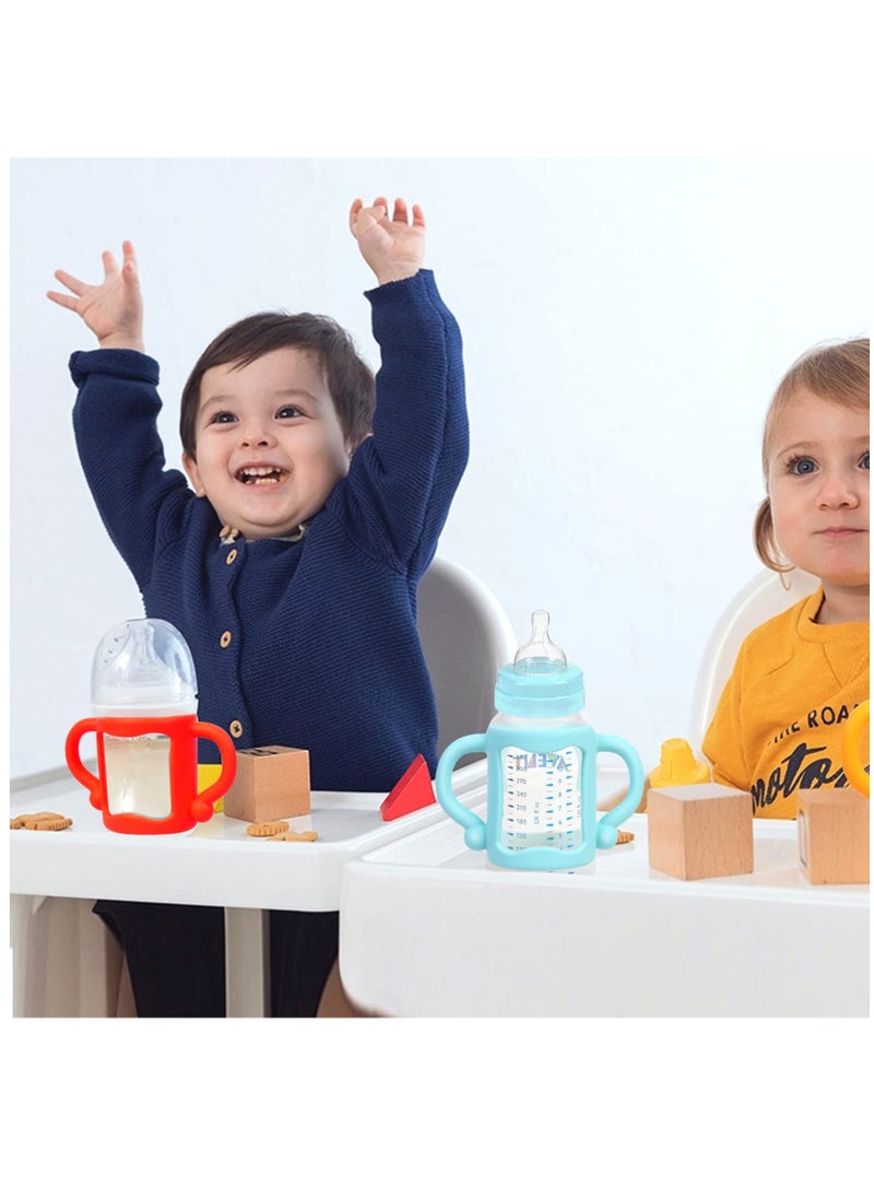 6-Pack Silicone Baby Bottle Handles, BPA-Free Easy Grip for Independent Drinking, Soft and Safe in 6 Colors - Perfect for Little Hands!