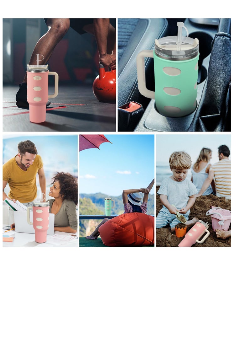 Silicone Boot Set for Stanley Water Bottles, Protective Sleeve for 30/40 oz Tumblers with Handle, Bottom Bumper Cover for Enhanced Durability