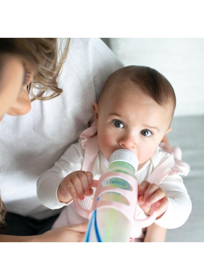 Dr. Brown's Milestones 100% Silicone Baby Bottle Handles, Narrow, Removable Easy-Grip Transitional Sippy Cup Handles, Light Pink, 4m+, 1 Pack