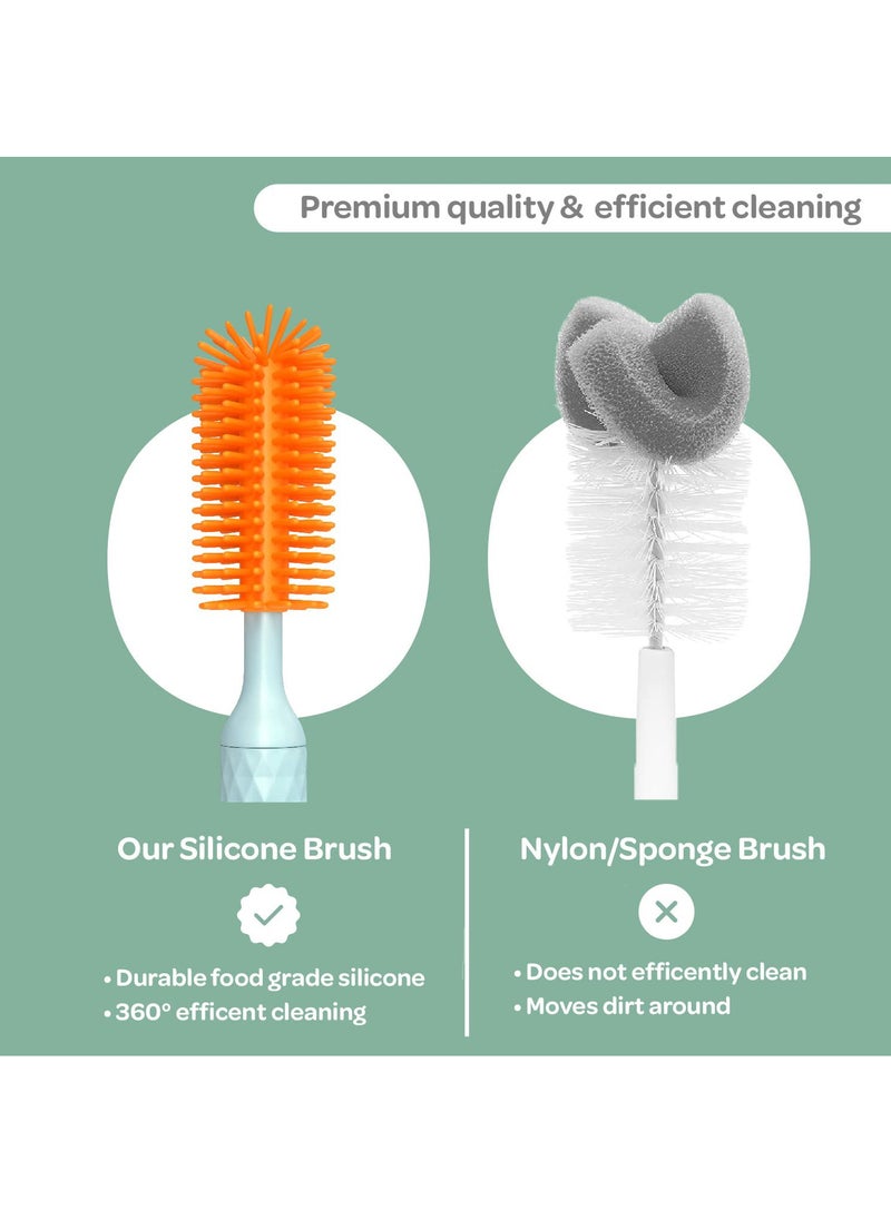 SYOSI Electric Silicone Bottle Brush, Rechargeable Bottle Brush Set, Baby Bottle Brush, Bottle Cleaning Brush, Nipple Brush, Straw Cleaner Brush, Travel Baby Essentials Set