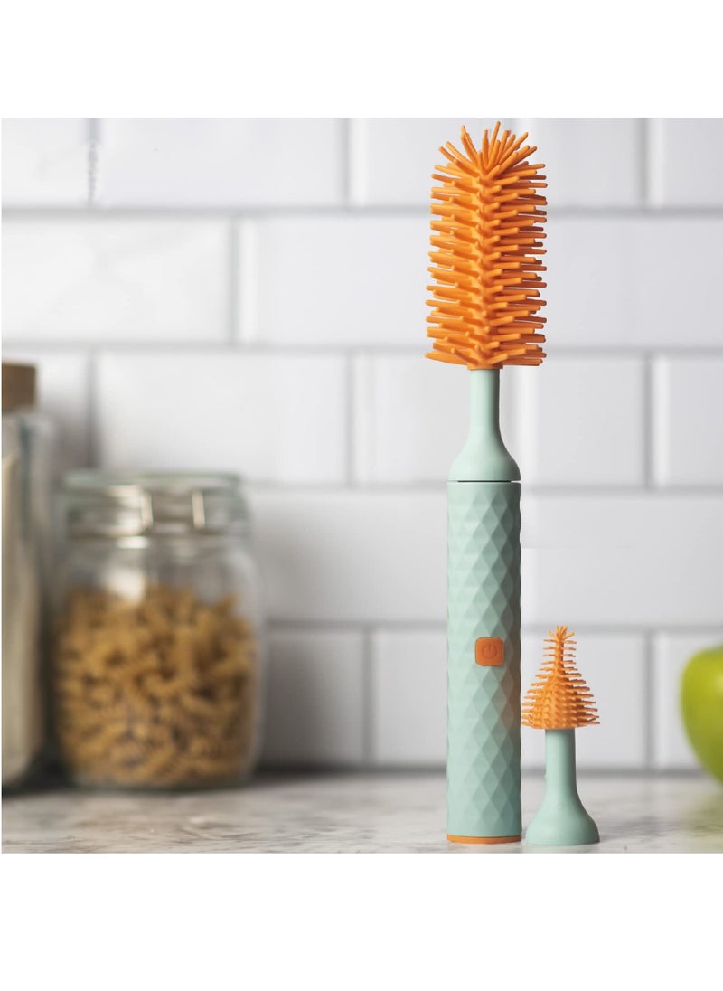 SYOSI Electric Silicone Bottle Brush, Rechargeable Bottle Brush Set, Baby Bottle Brush, Bottle Cleaning Brush, Nipple Brush, Straw Cleaner Brush, Travel Baby Essentials Set