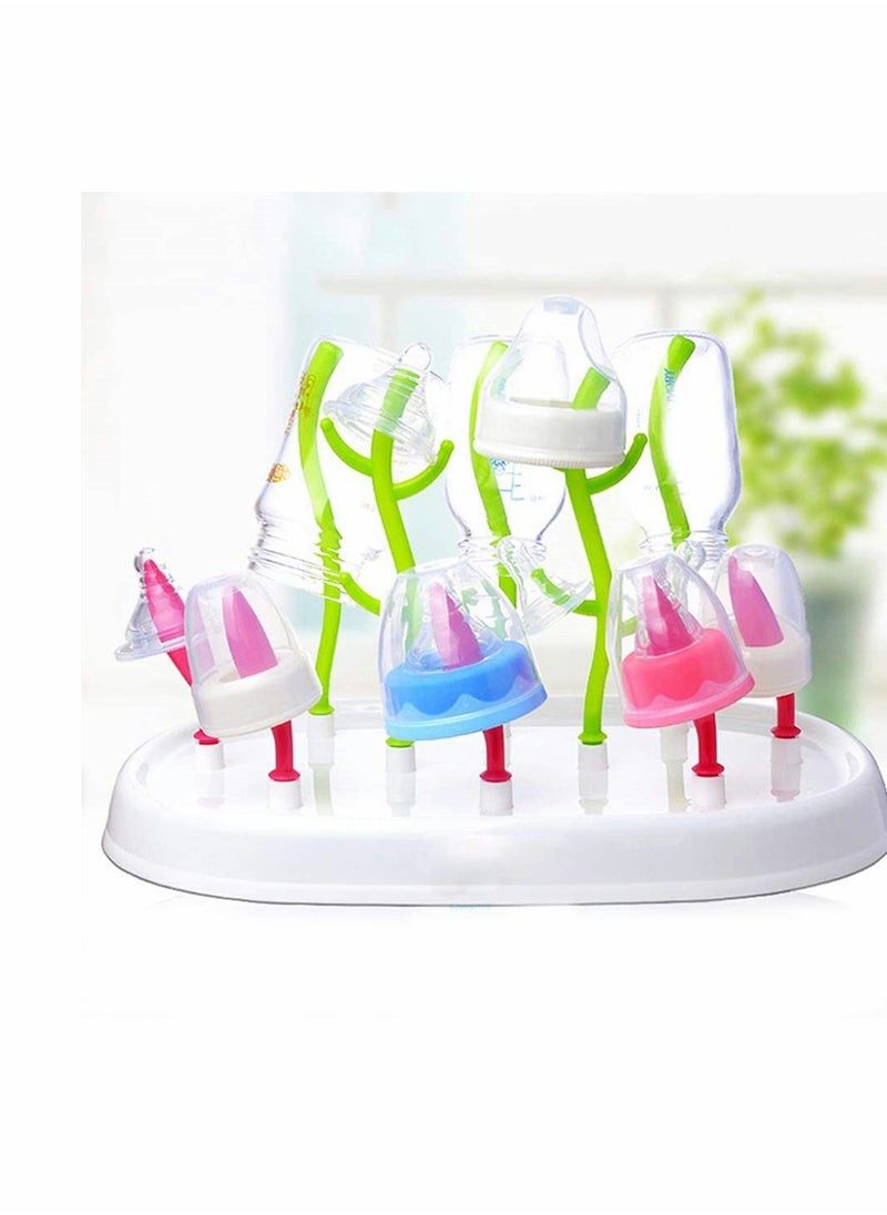 Multifunctional Baby Bottle Drying Rack with Detachable Holder for Cups and Accessories