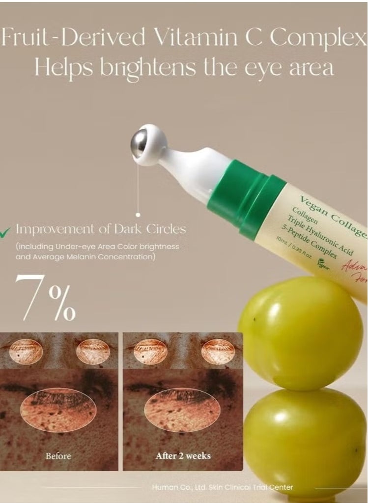 AXIS Y Vegan Collagen Eye Serum 10ml – Hydrating, Anti-Aging Formula for Puffiness, Dark Circles, and Fine Lines – Plant-Based Collagen, Suitable for All Skin Types