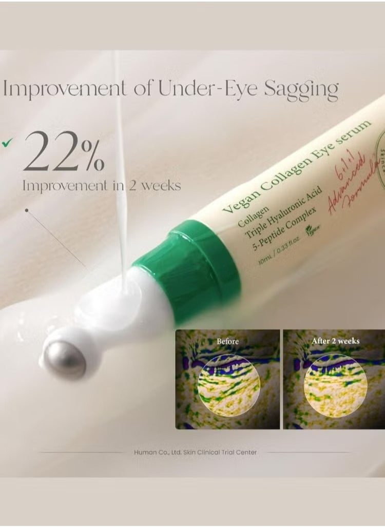 AXIS Y Vegan Collagen Eye Serum 10ml – Hydrating, Anti-Aging Formula for Puffiness, Dark Circles, and Fine Lines – Plant-Based Collagen, Suitable for All Skin Types