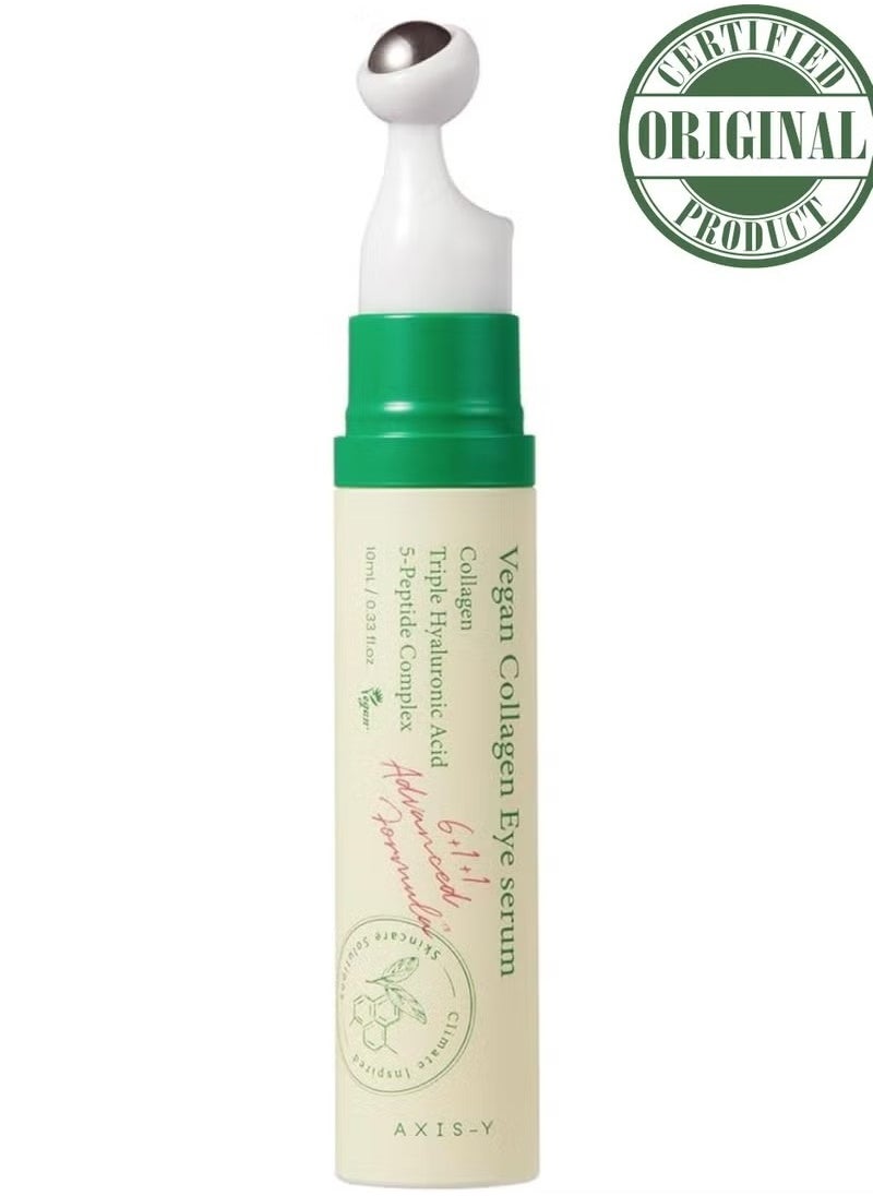 AXIS Y Vegan Collagen Eye Serum 10ml – Hydrating, Anti-Aging Formula for Puffiness, Dark Circles, and Fine Lines – Plant-Based Collagen, Suitable for All Skin Types