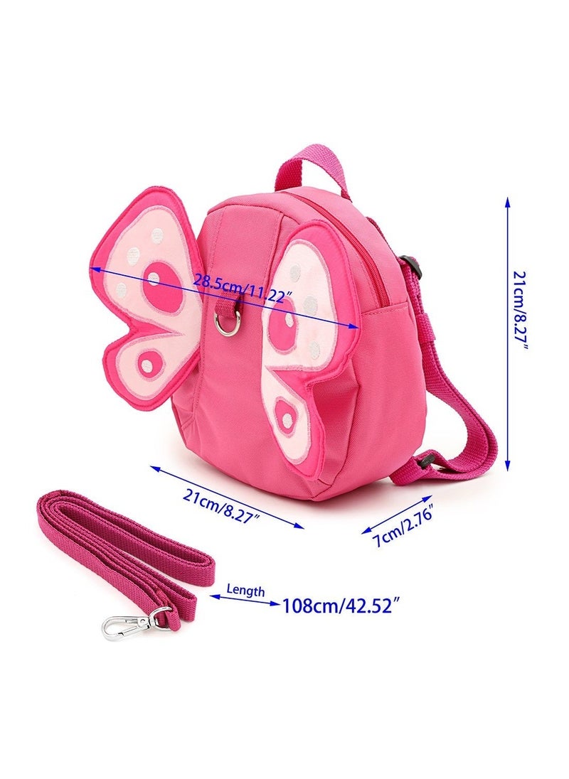 Butterfly Baby Walking Safety Backpack, Anti-lost Mini Bag, Toddler Child Strap with Leash, Wings Harness Reins (Pink)