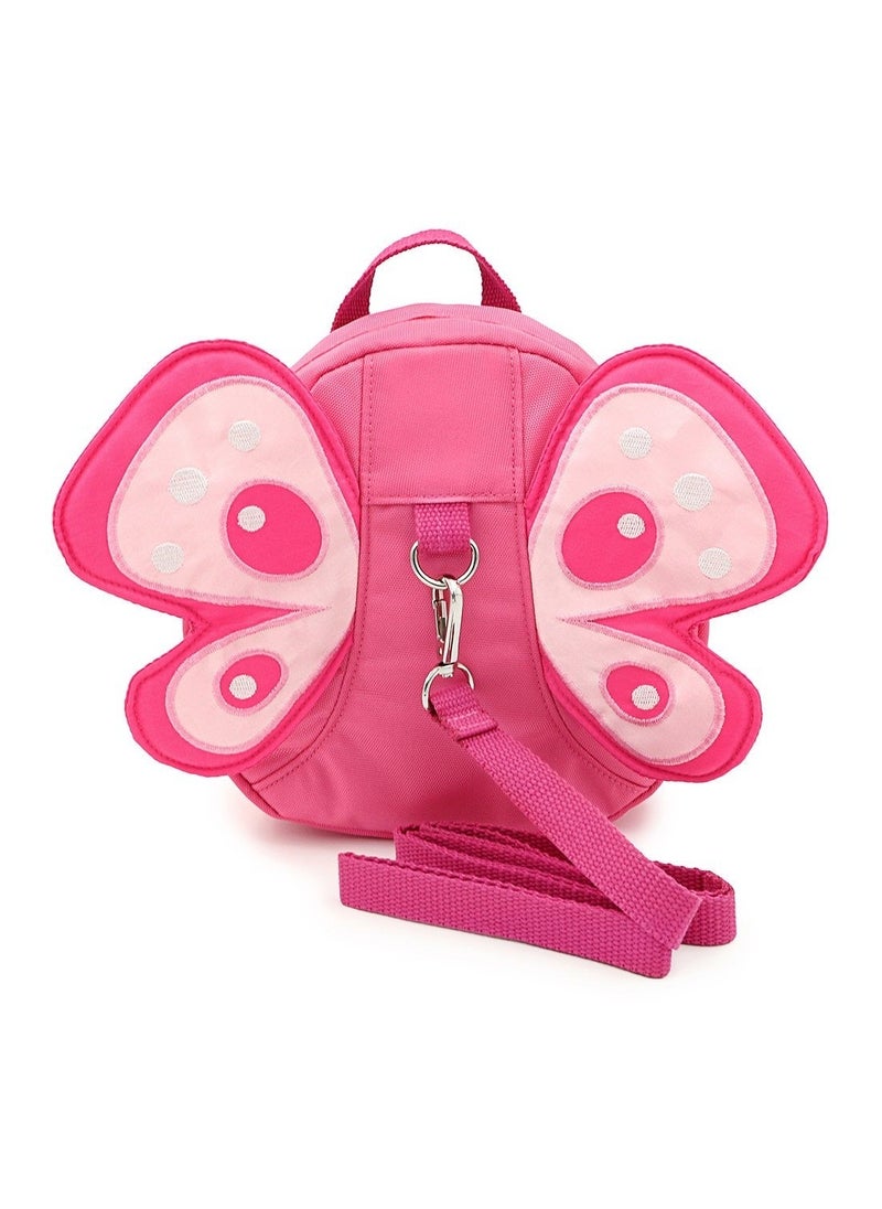 Butterfly Baby Walking Safety Backpack, Anti-lost Mini Bag, Toddler Child Strap with Leash, Wings Harness Reins (Pink)