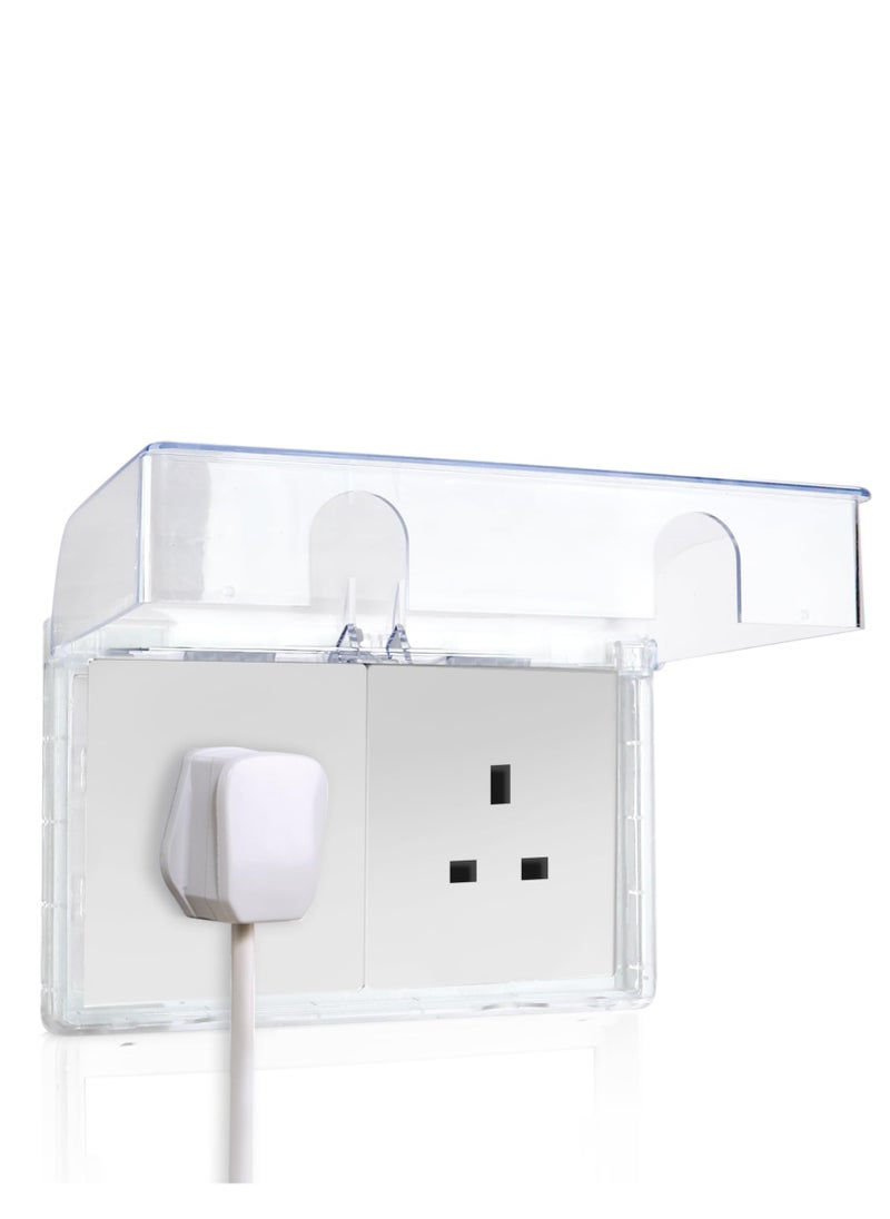 Socket Cover Box, Childproof Electrical Outlet Protector, Waterproof Plug & Light Switch Guard, Baby Proofing Safety for Home Security, 86-Type Double-Position Socket Cover