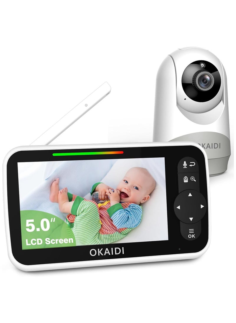 OKAIDI Baby Monitor with Camera and Audio, 5
