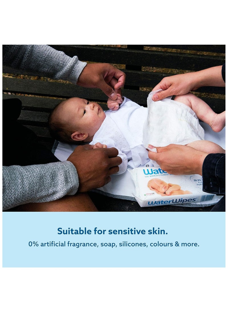 Waterwipes Mega Value Box Baby Wipes Pack Of 12 Pouches X 60 Sheets 720 Wipes - White
