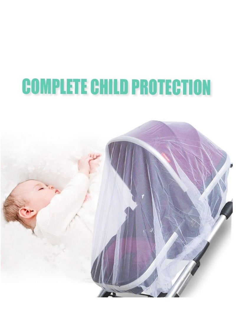 Mosquito Net for Stroller - 2 Pack Durable Baby Stroller Mosquito Net - Perfect Bug Net for Strollers, Bassinets, Cradles, Playards, Portable Mini Crib Odorless & Durable Material