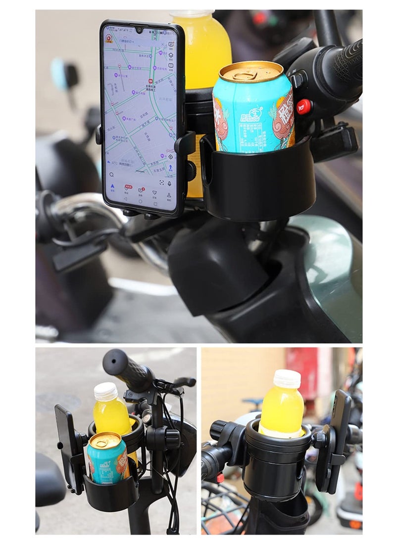 Cup Holder Upgraded Universal 3-in-1 Cup Holder with Phone Holder Organizer Accommodates two cups 360° Rotation One-hand Operationm for Stroller Bike Walker Wheelchair Scooter