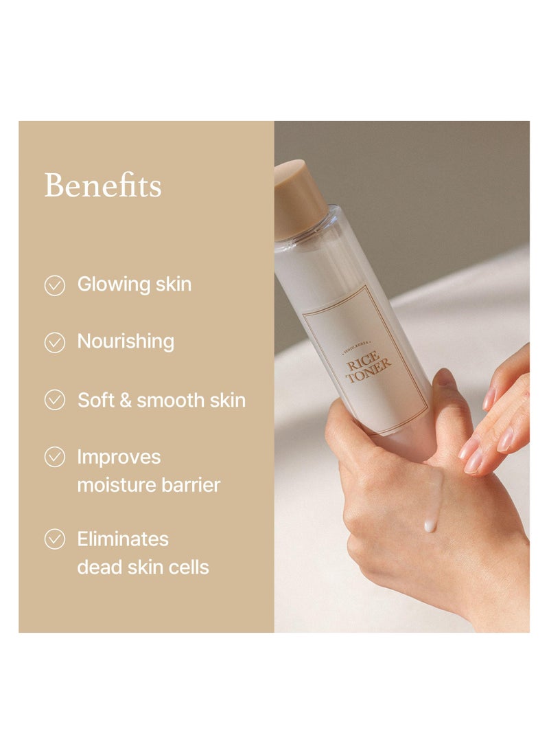 Hydrating Rice Toner for Glowing Skin - 77.78% Rice Extract, Milky Essence with Niacinamide, Vegan & Fragrance-Free, Deep Moisturization for Dry, Dull, Combination Skin, 5.07 Fl Oz