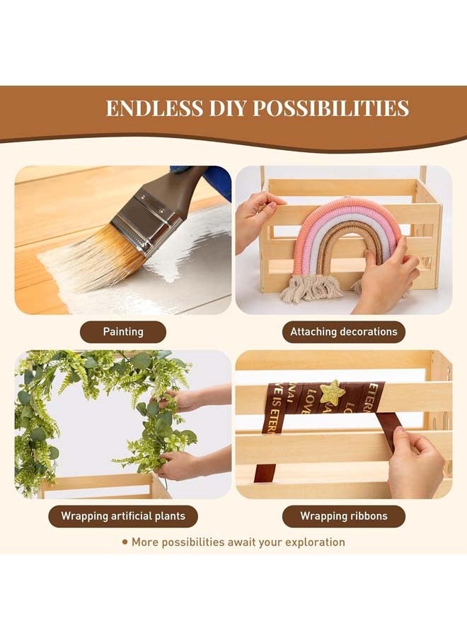 Wooden Baby Shower Crate Closet, Baby Storage Crate with Handle, Basket for Baby Shower Gifts, Welcome Gift Basket for Newborn Boys Girls, Pregnancy Gifts for New Parents