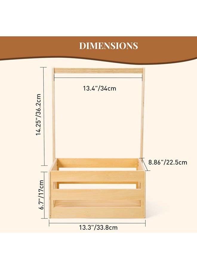 Wooden Baby Shower Crate Closet, Baby Storage Crate with Handle, Basket for Baby Shower Gifts, Welcome Gift Basket for Newborn Boys Girls, Pregnancy Gifts for New Parents