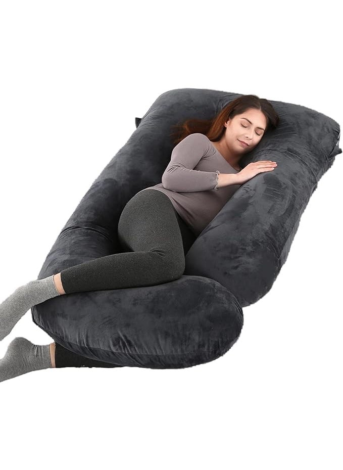 ONENONLY Multifunctional Microfiber G Shaped Pregnancy PillowMaternity Pillow Grey1