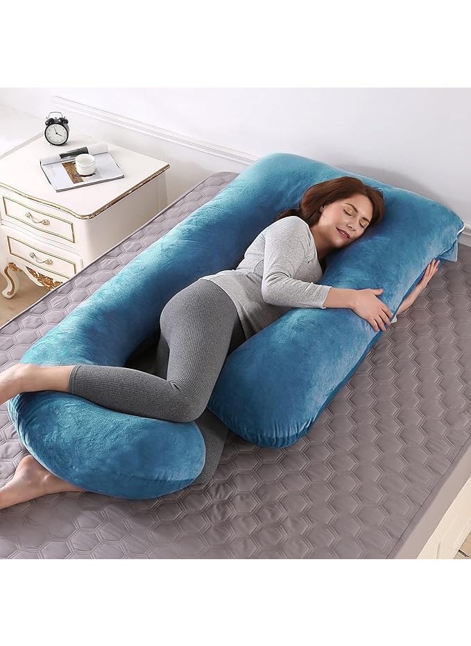 ONENONLY Great Pillows Microfiber Multifunctional G Shaped Pregnancy PillowMaternity Pillow Blue