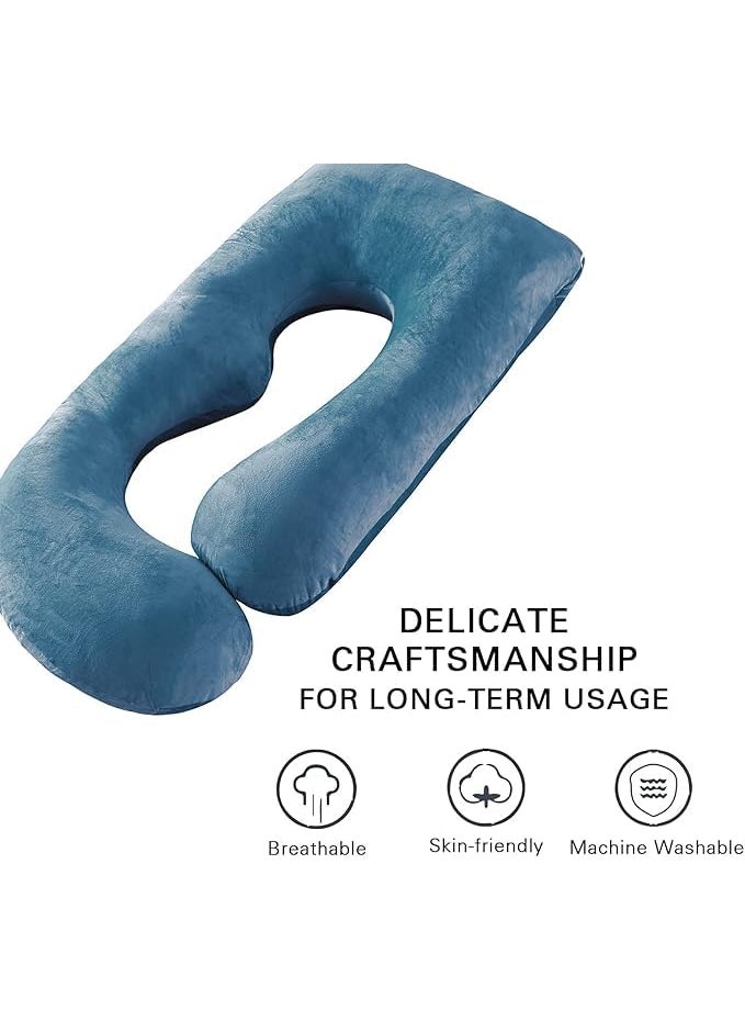 ONENONLY Great Pillows Microfiber Multifunctional G Shaped Pregnancy PillowMaternity Pillow Blue