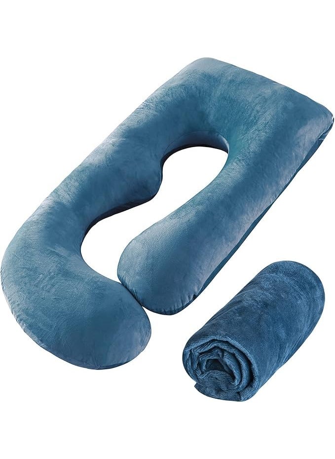 ONENONLY Great Pillows Microfiber Multifunctional G Shaped Pregnancy PillowMaternity Pillow Blue