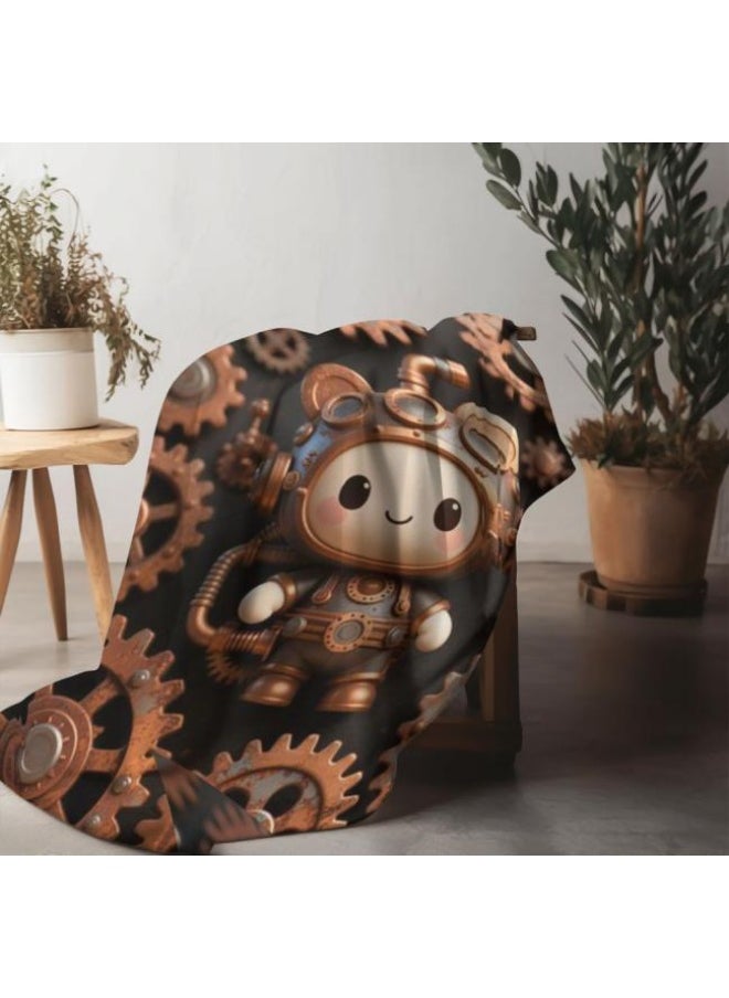 Children's or student cartoon flannel thin blanket (warm and comfortable, suitable for sleep, games) 100cm*150cm