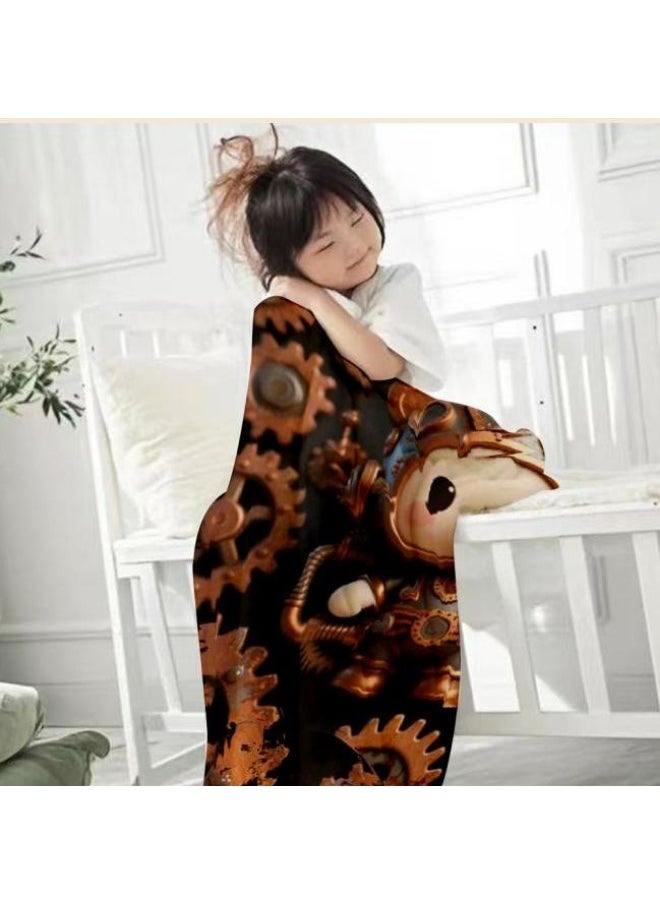 Children's or student cartoon flannel thin blanket (warm and comfortable, suitable for sleep, games) 100cm*150cm