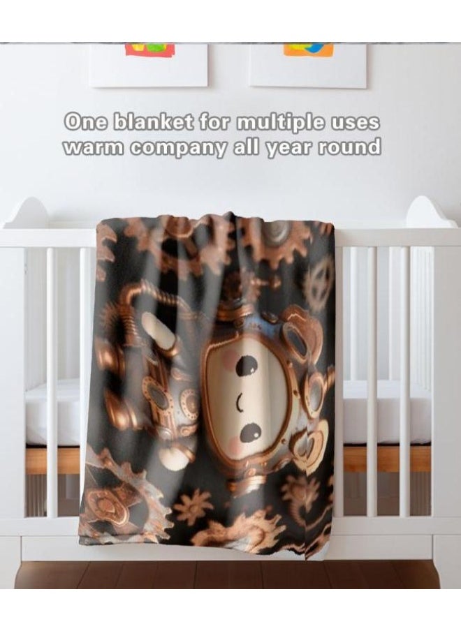 Children's or student cartoon flannel thin blanket (warm and comfortable, suitable for sleep, games) 100cm*150cm