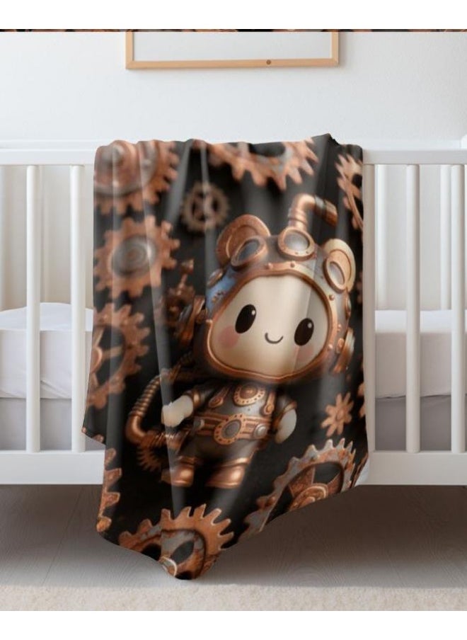 Children's or student cartoon flannel thin blanket (warm and comfortable, suitable for sleep, games) 100cm*150cm