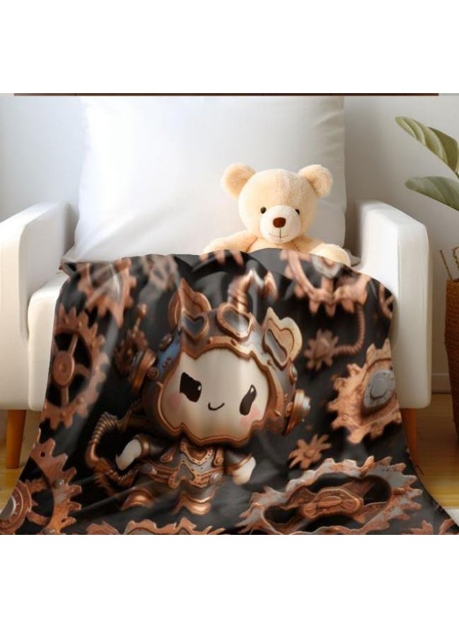 Children's or student cartoon flannel thin blanket (warm and comfortable, suitable for sleep, games) 100cm*150cm