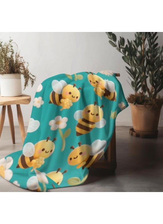 Children's or student cartoon flannel thin blanket (warm and comfortable, suitable for sleep, games) 100cm*150cm