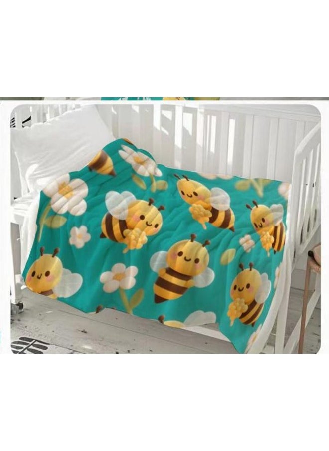 Children's or student cartoon flannel thin blanket (warm and comfortable, suitable for sleep, games) 100cm*150cm