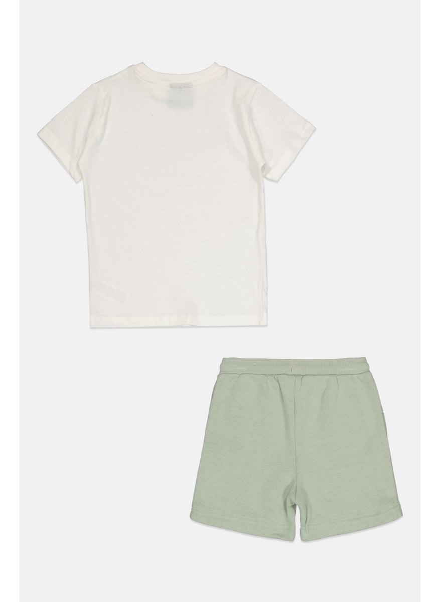 Kids Boy Brand Logo Short Sleeves T-Shirt And Short Set, Multicolor