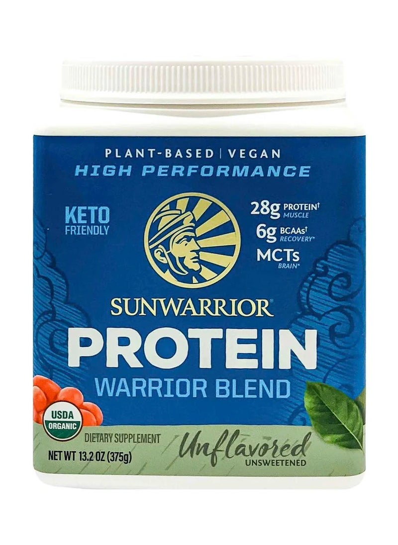 Sunwarrior Warrior Blend Organic Plant-Based Protein Powder – Unflavored, Vegan, 375g