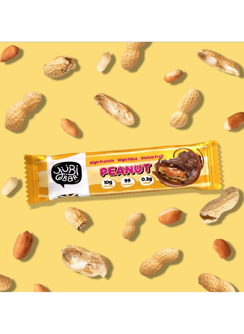 YUBI VEGAN Protein Bars Peanut - 99 Calories High in Protein and Fiber Low in Sugar, Gluten and Dairy Free. Pack of 12