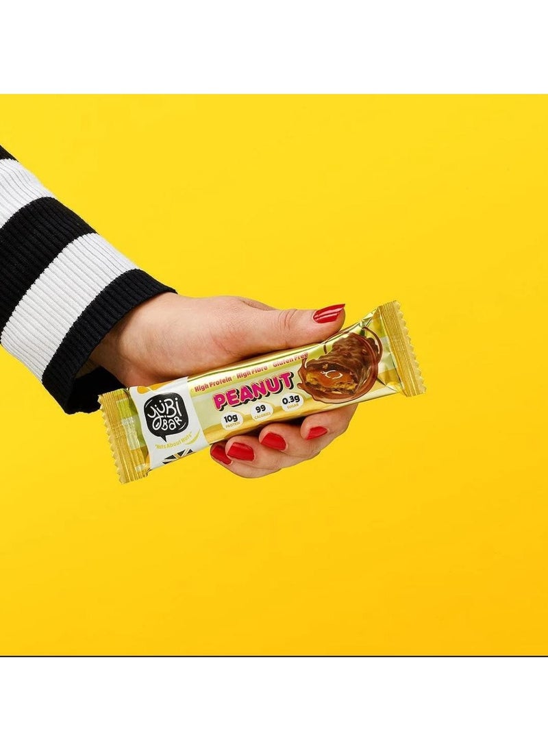 YUBI VEGAN Protein Bars Peanut - 99 Calories High in Protein and Fiber Low in Sugar, Gluten and Dairy Free. Pack of 12