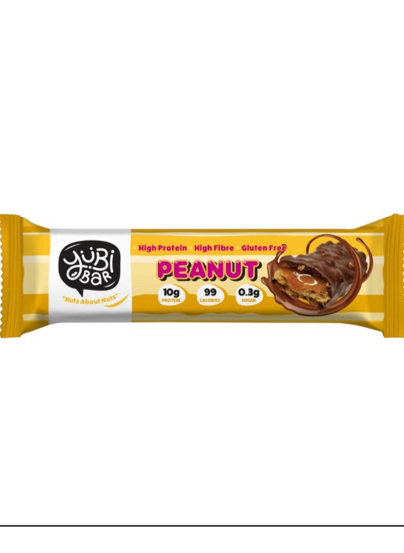YUBI VEGAN Protein Bars Peanut - 99 Calories High in Protein and Fiber Low in Sugar, Gluten and Dairy Free. Pack of 12