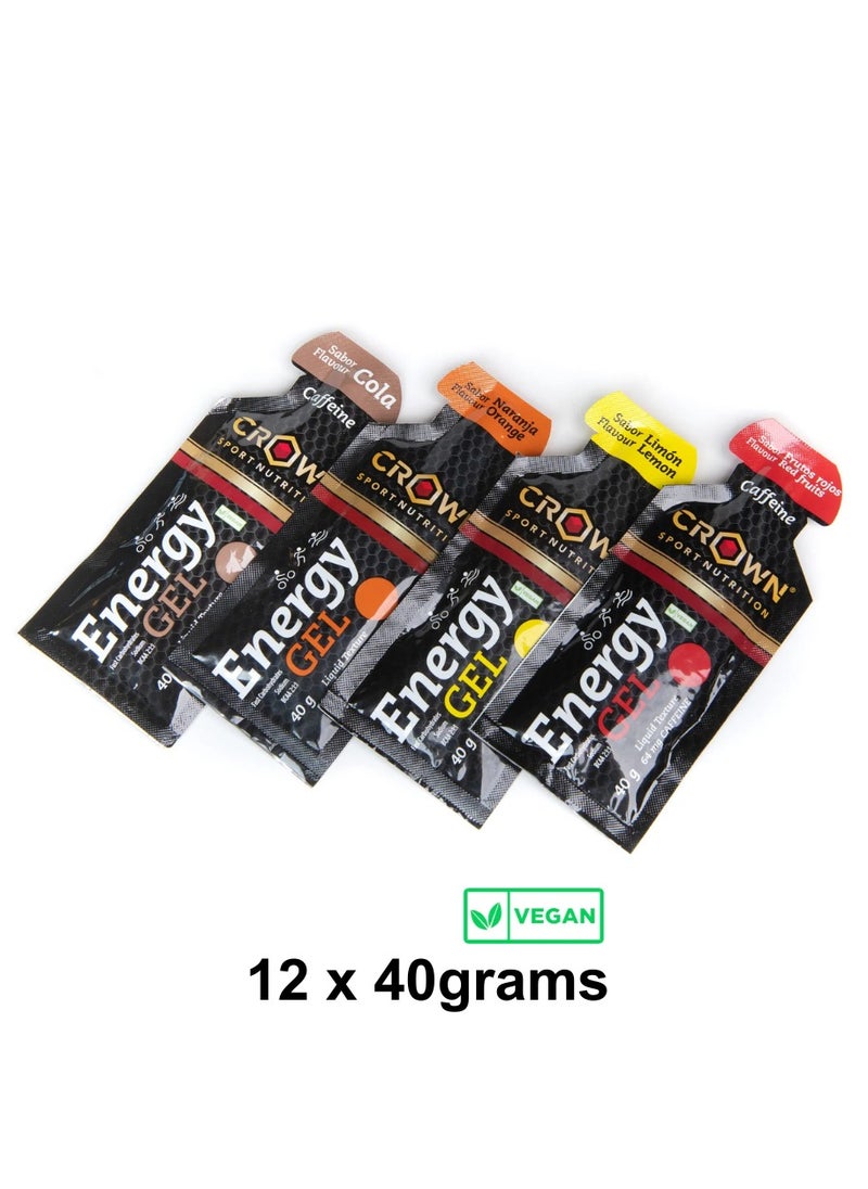 CROWN SPORT NUTRITION - Energy Gel Assorted Flavors (12 x 40g)